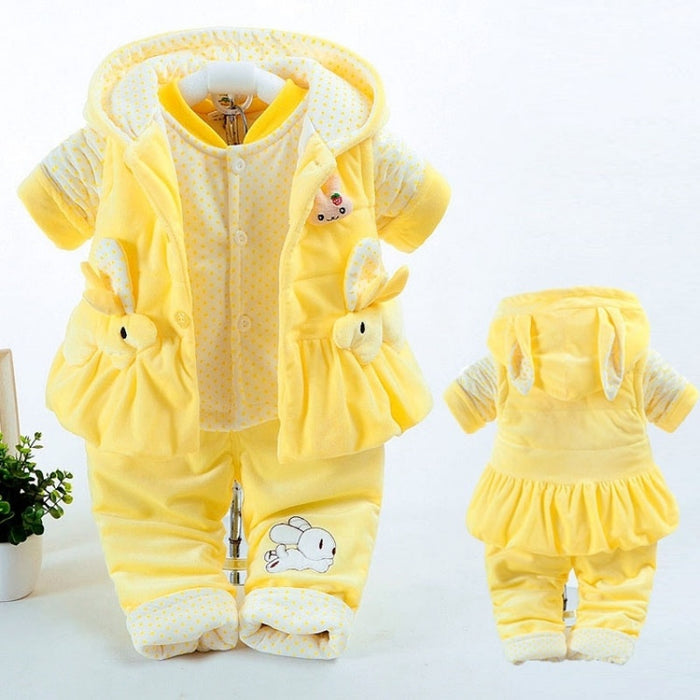 Conjunto Infantil Feminino de Inverno com Três Peças