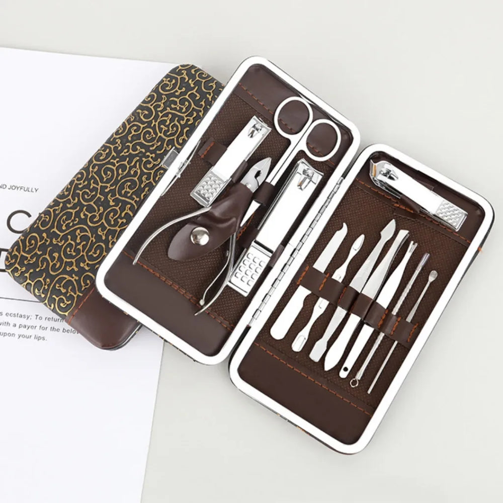 Kit Portátil de Manicure em Aço Inoxidável