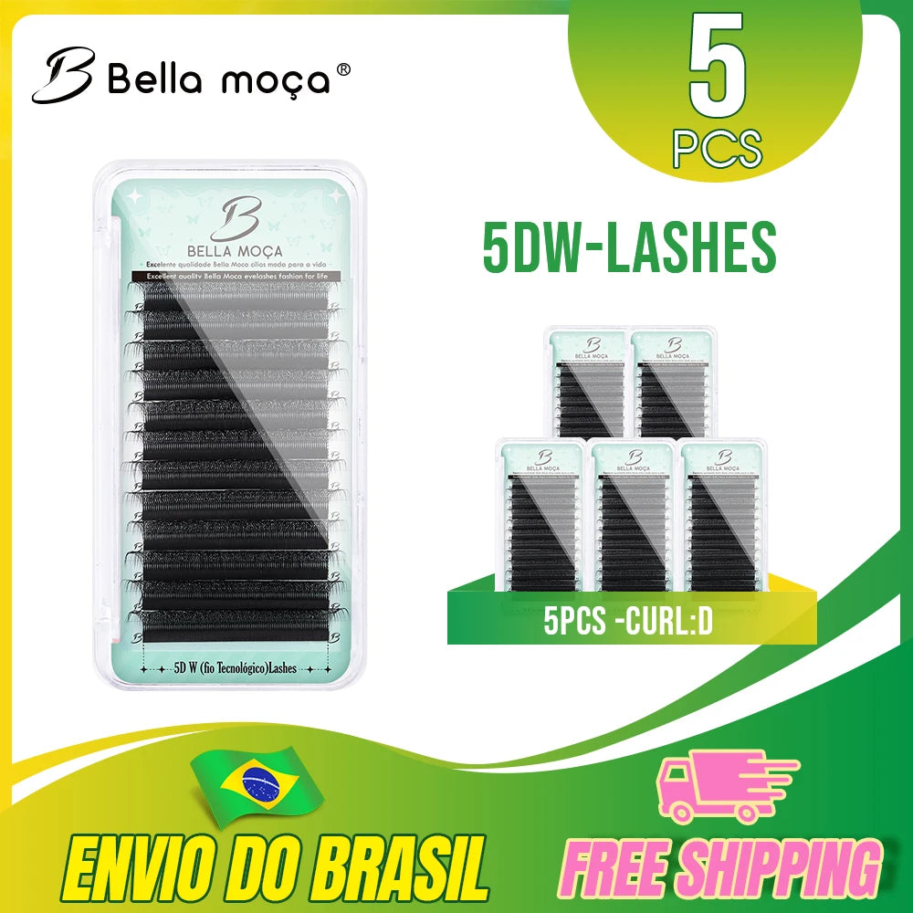 Kit de Cílios Postiços Bella Moça 5DW – 5 Peças