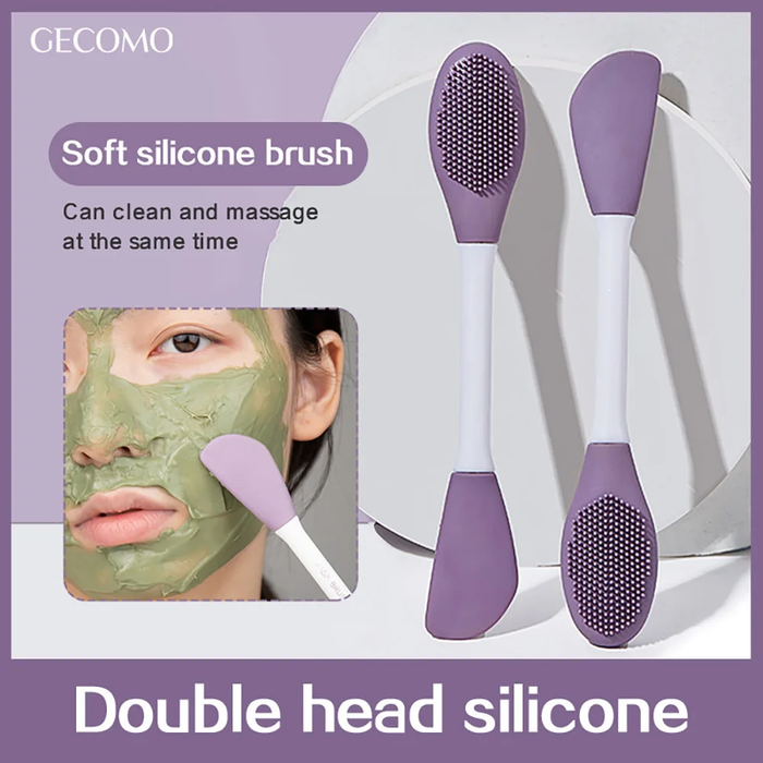 Pincel Duplo de Silicone para Máscara Facial