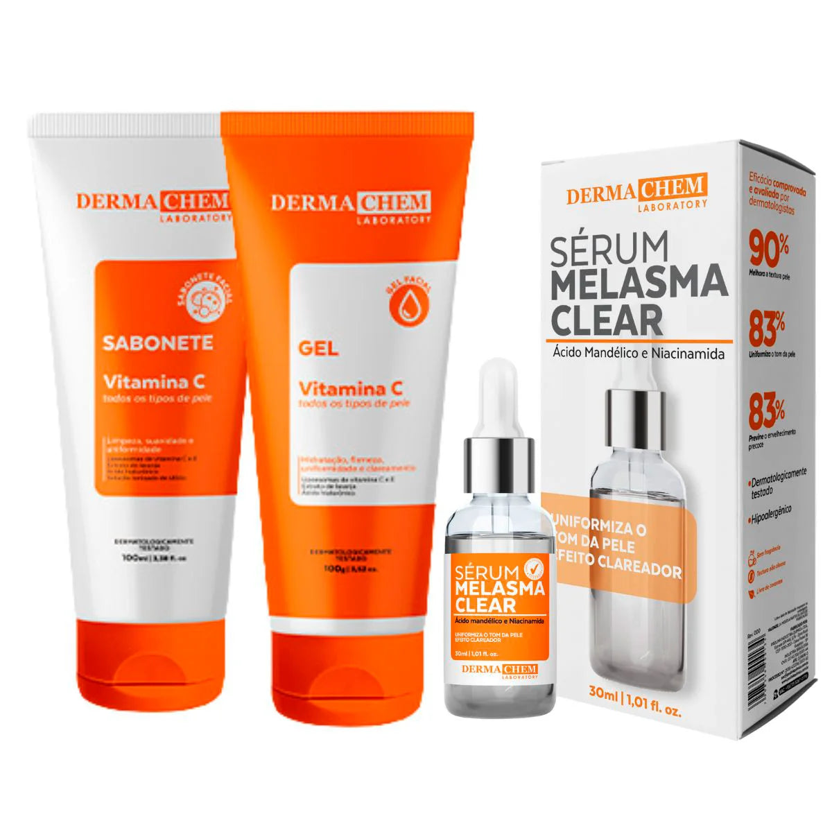 Kit Facial Vitamina C Dermachem 3 Itens