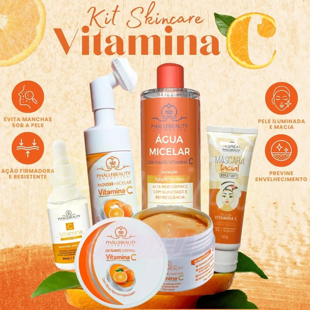 Kit Facial Vitamina C 5 Itens Phállebeauty