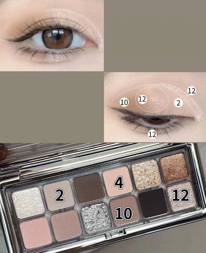 Paleta de 12 Sombras com Glitter