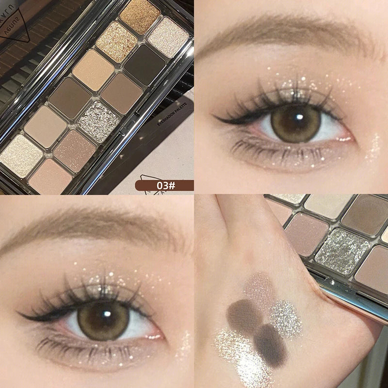 Paleta de 12 Sombras com Glitter