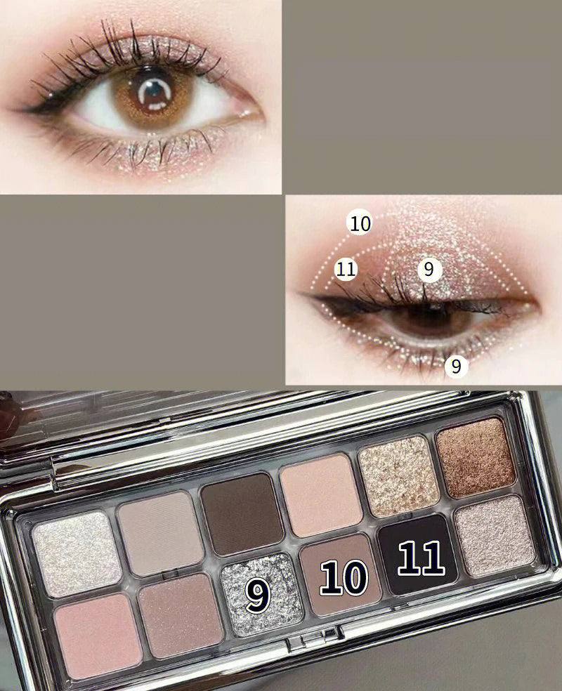Paleta de 12 Sombras com Glitter