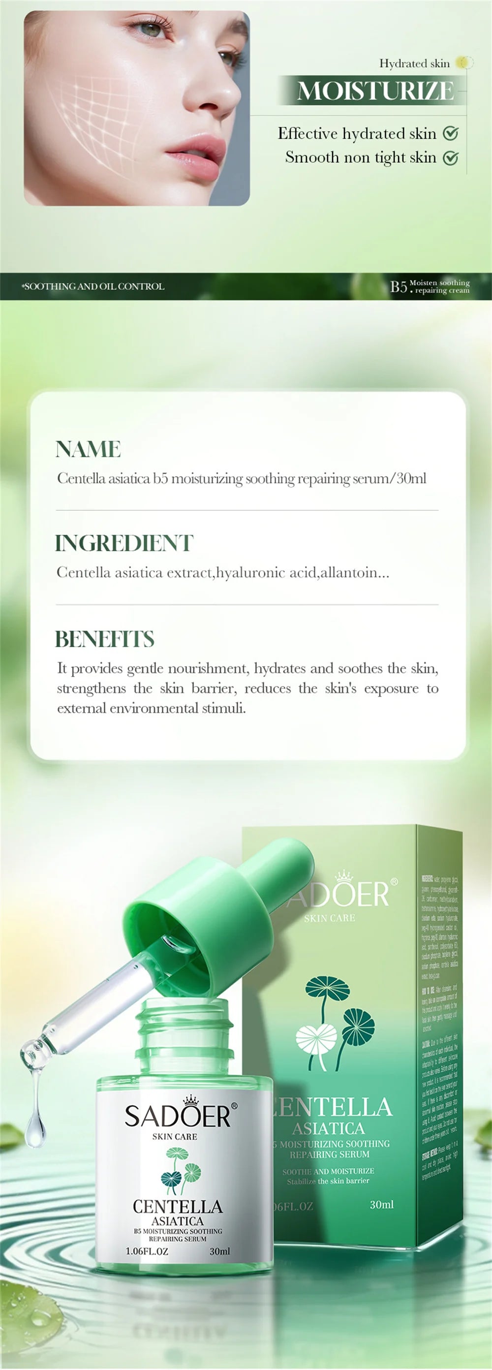 Sérum Facial Calmante e Hidratante