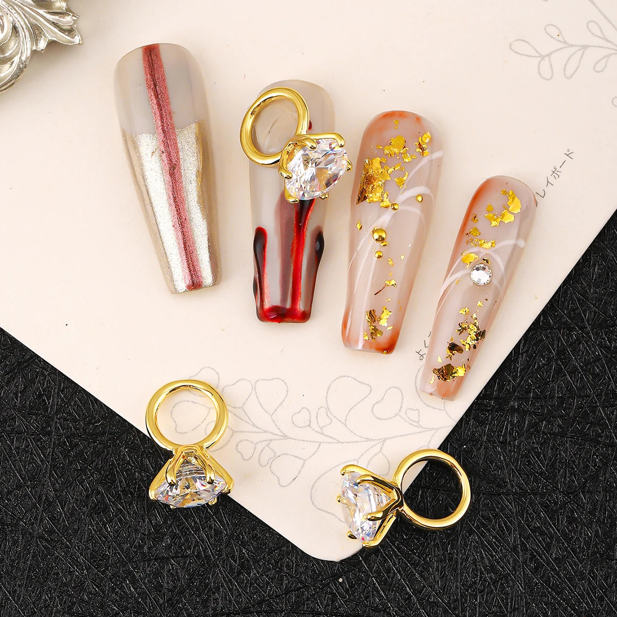 Kit 3 Anéis Decorativos com Zircônia