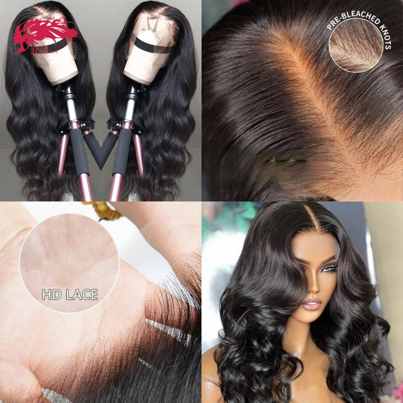 Peruca Lace Ondulada de Cabelo Humano