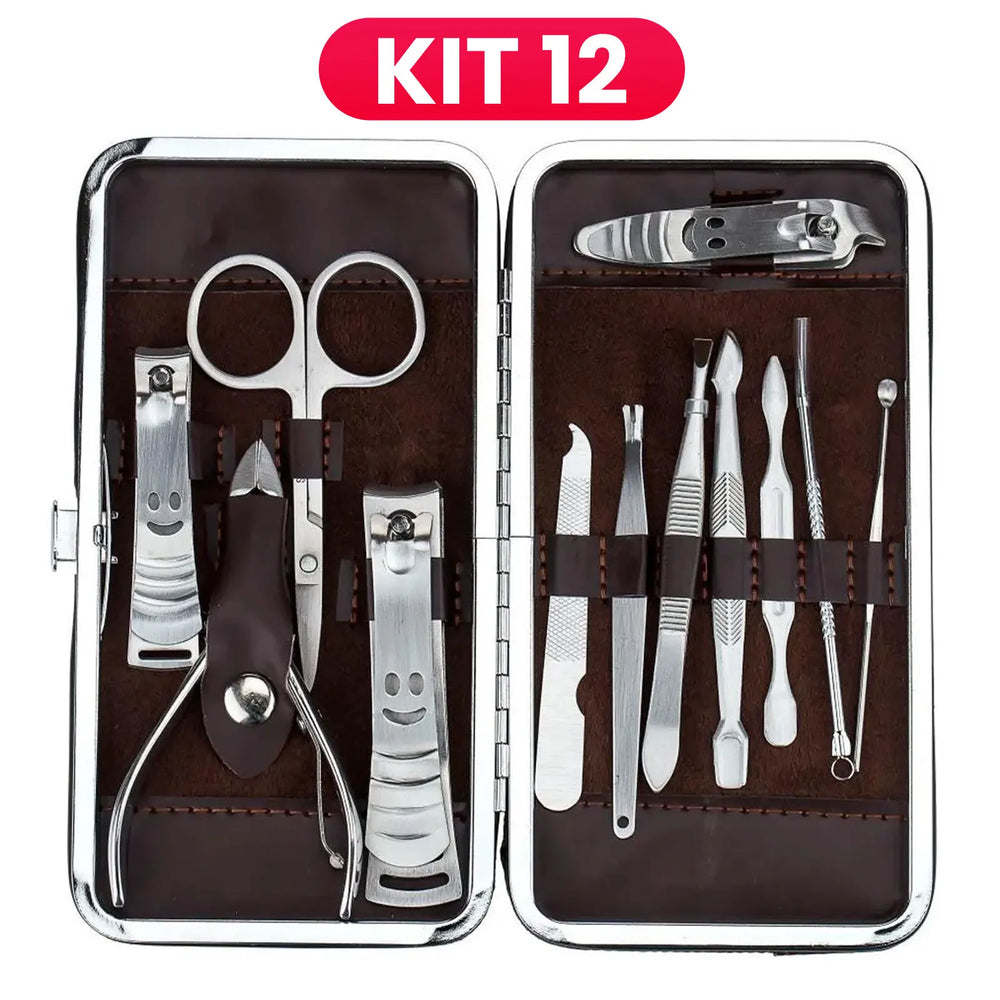Kit de Manicure com Estojo – 12 Peças