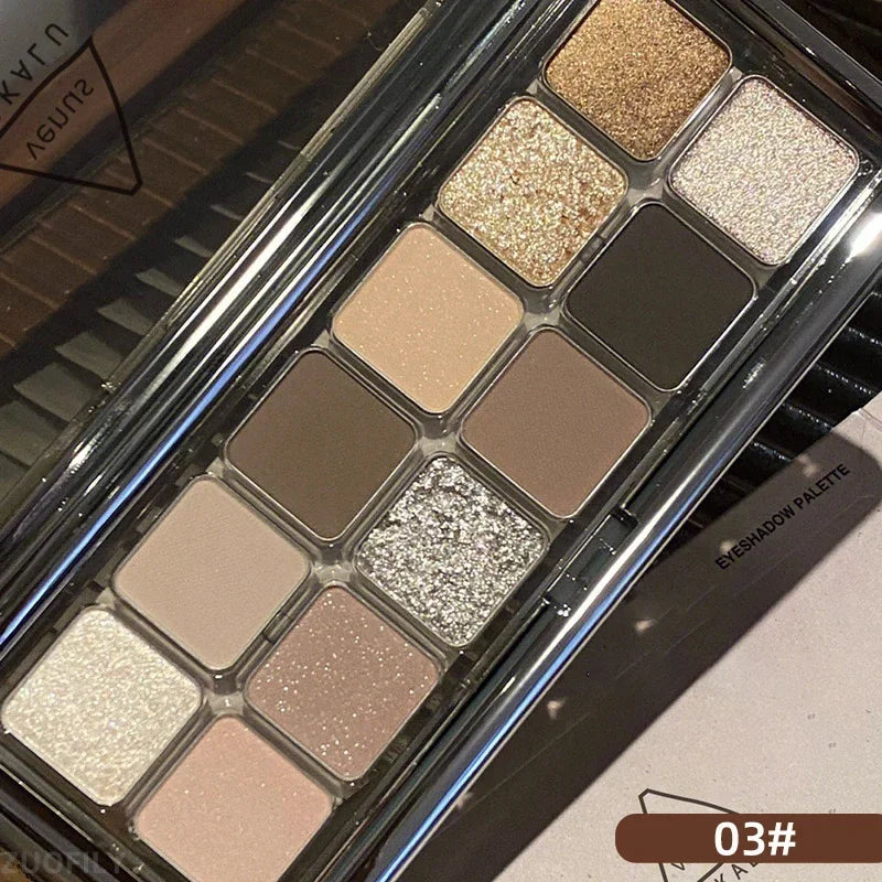 Paleta de 12 Sombras com Glitter