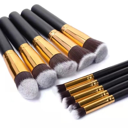 Kit 10 Pincéis de Maquiagem