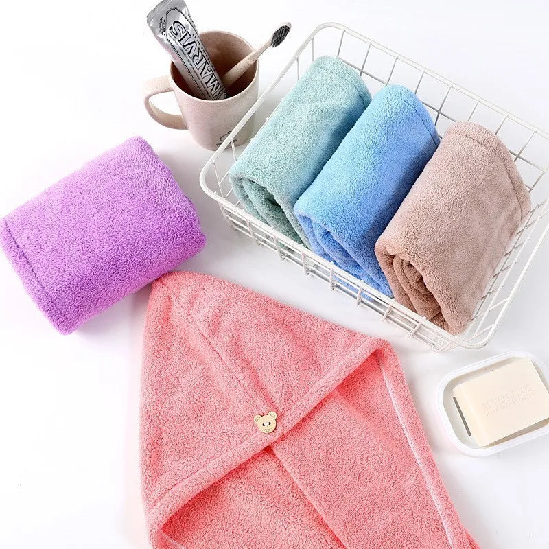 Touca de Cabelo em Microfibra, Secagem Rápida, Alta Absorção de Água, Turbante Feminino para Banho e Uso Diário