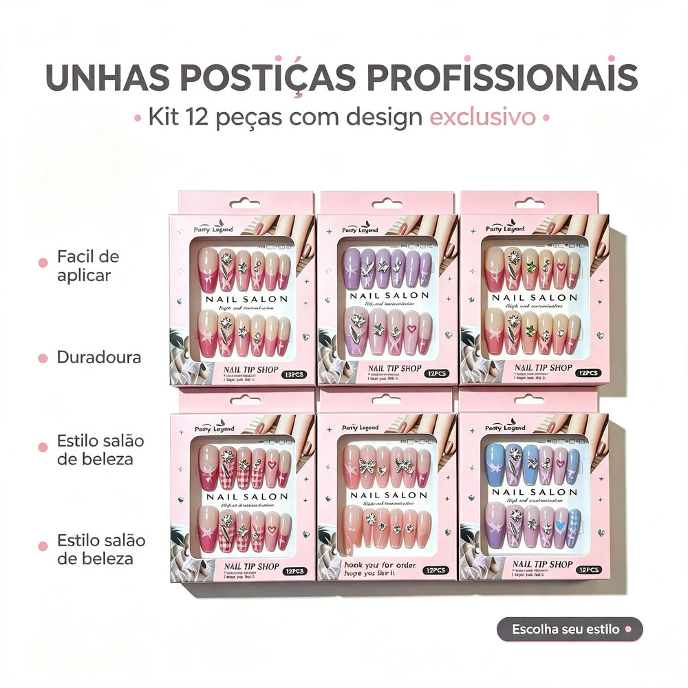 Unhas Postiças Party Legend – 12 Unidades
