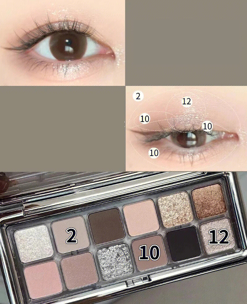 Paleta de 12 Sombras com Glitter