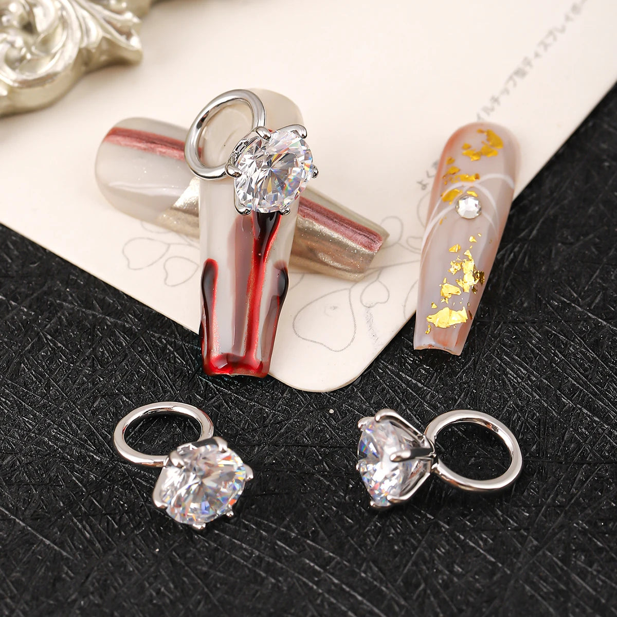 Kit 3 Anéis Decorativos com Zircônia