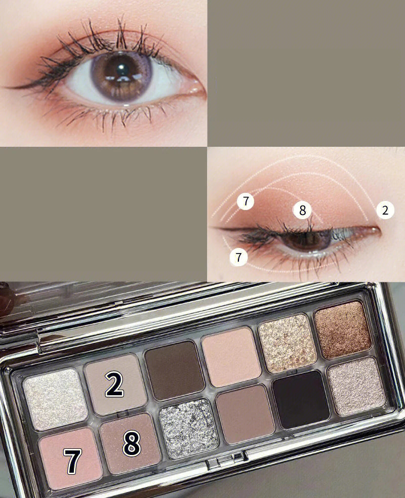 Paleta de 12 Sombras com Glitter