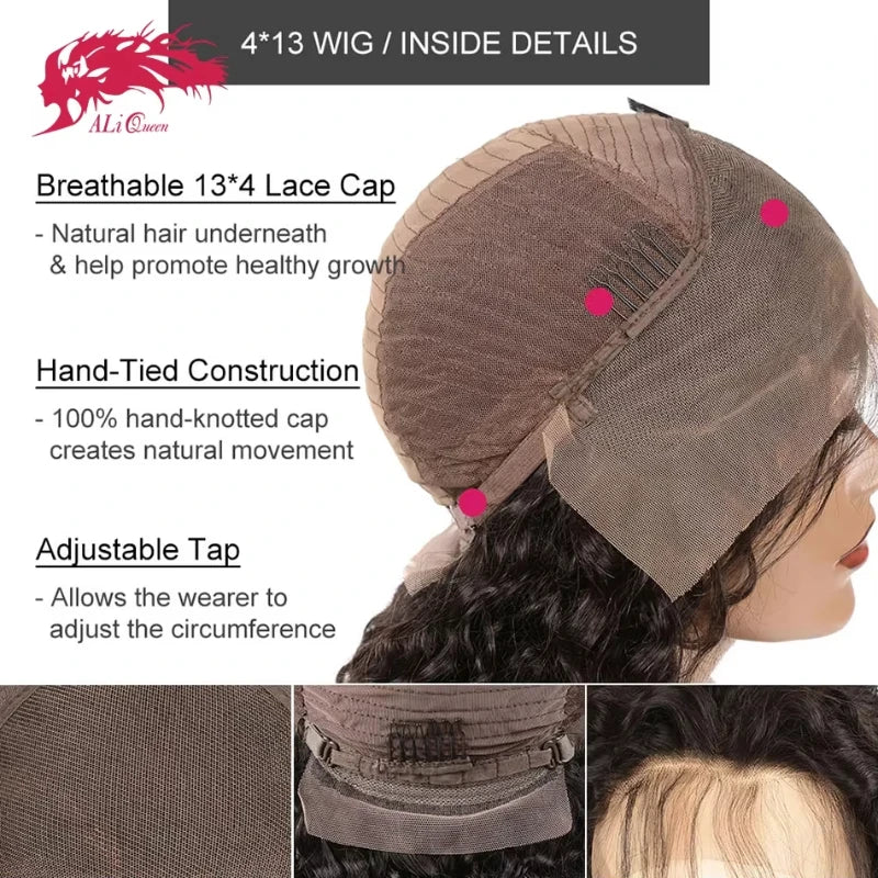 Peruca Lace Ondulada de Cabelo Humano