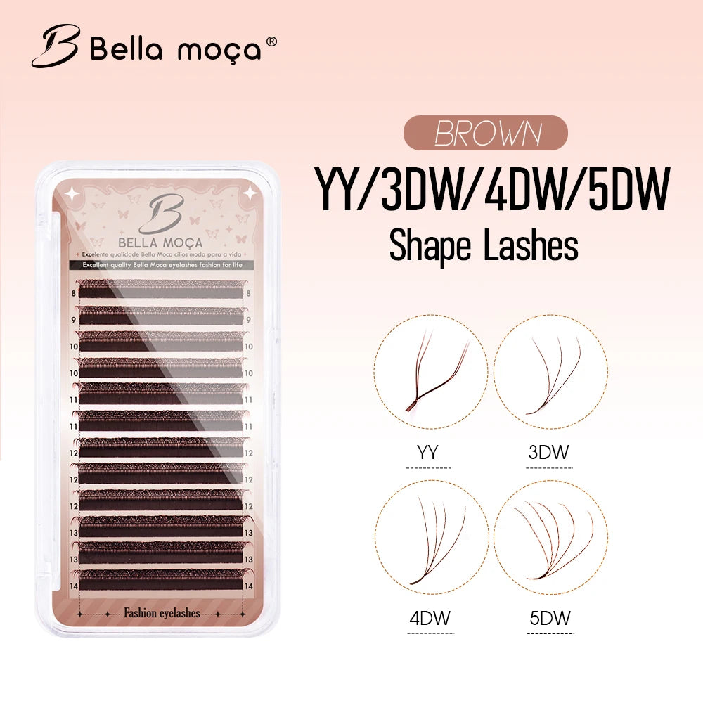 Kit de Cílios Marrons Bella Moça – 10 Peças