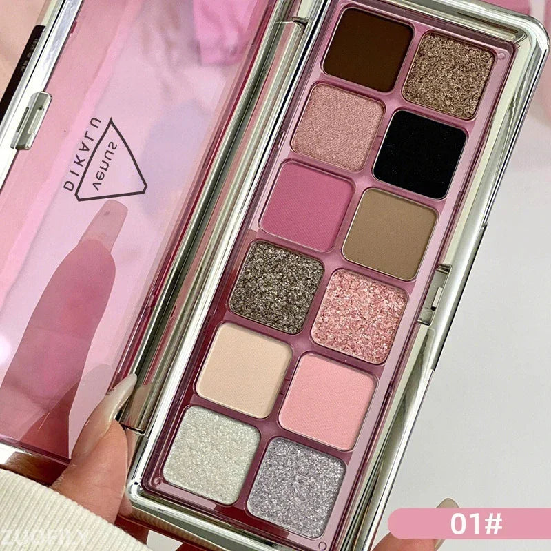 Paleta de 12 Sombras com Glitter