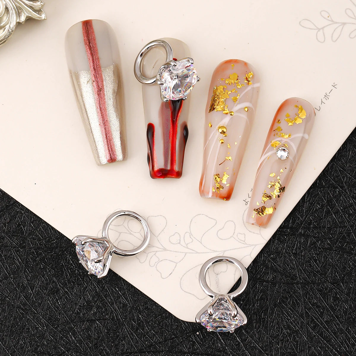 Kit 3 Anéis Decorativos com Zircônia